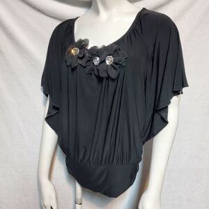 Fashion Gold Black Flower Top